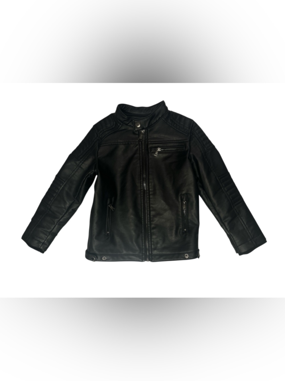 Kids guess motorcycle faux jacket black size small